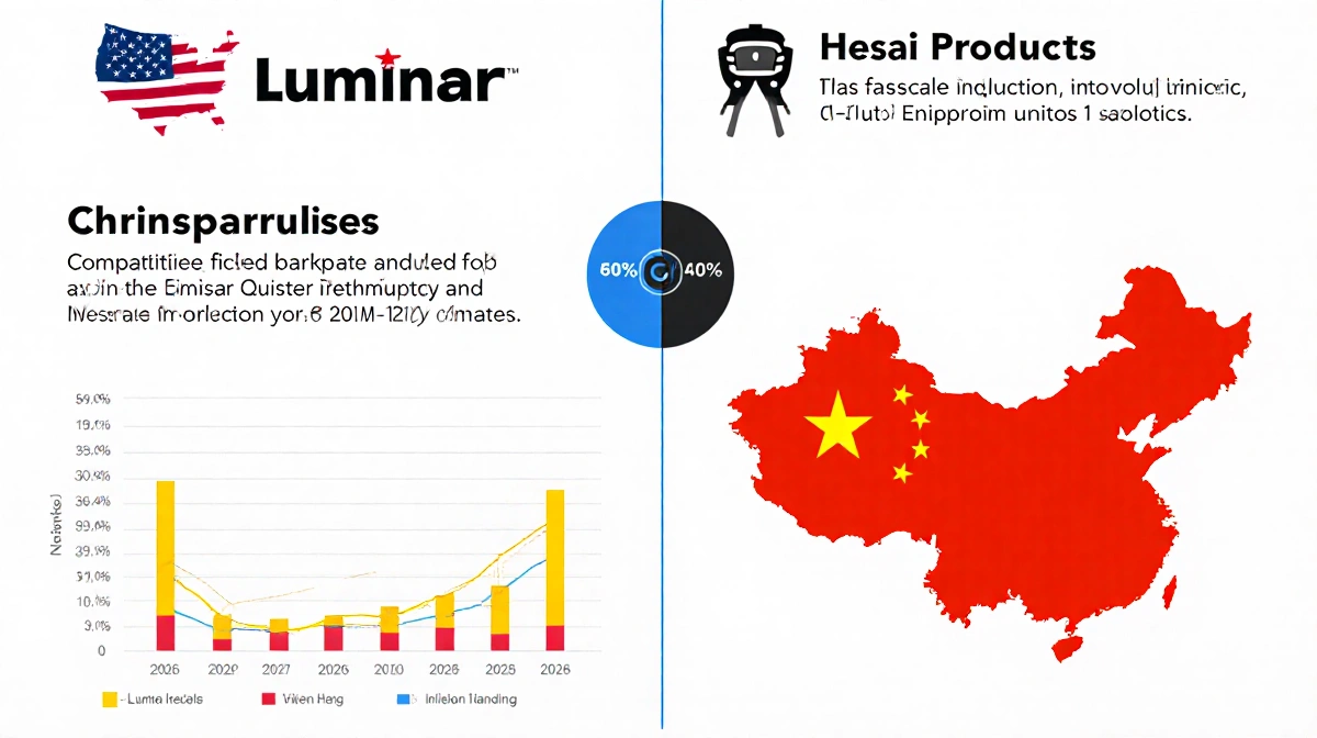 Infographic compares lidar companies with market share chart and sensor capability split-screen.