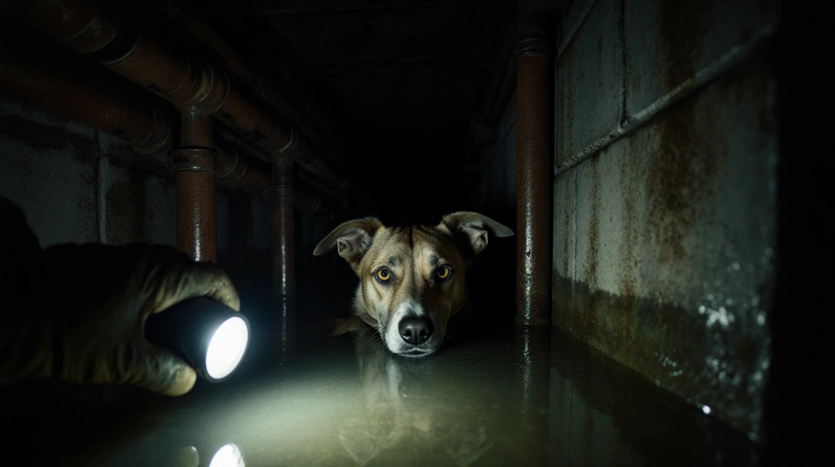 Dog Rescued From Sewer Drain Stuns Local Heroes