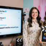 Heather Rae El Moussa and Christina Haack smirks in Flip Off outfits a funny response on blackboard.