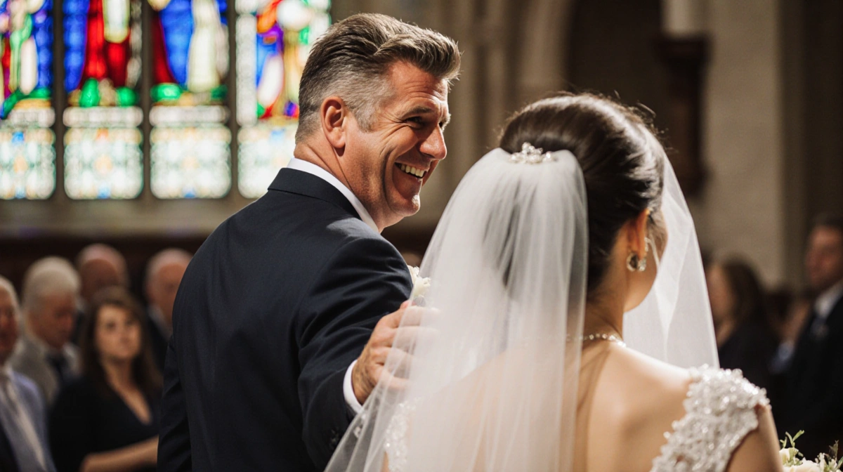 Gordon Ramsay smiling with pride while touching his daughter Holly