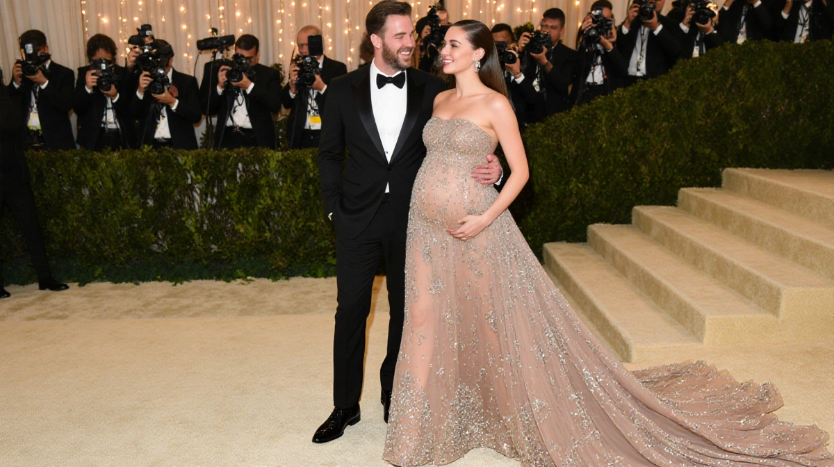 Hailee Steinfeld walks the red carpet with Josh Allen and her baby bump glowing in a strapless gown