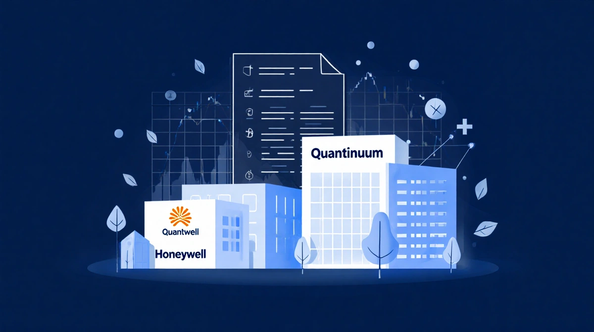 Small quantum specialists companies stand out in minimalist business ecosystem with Honeywell logo and Quantinuum nameplate s