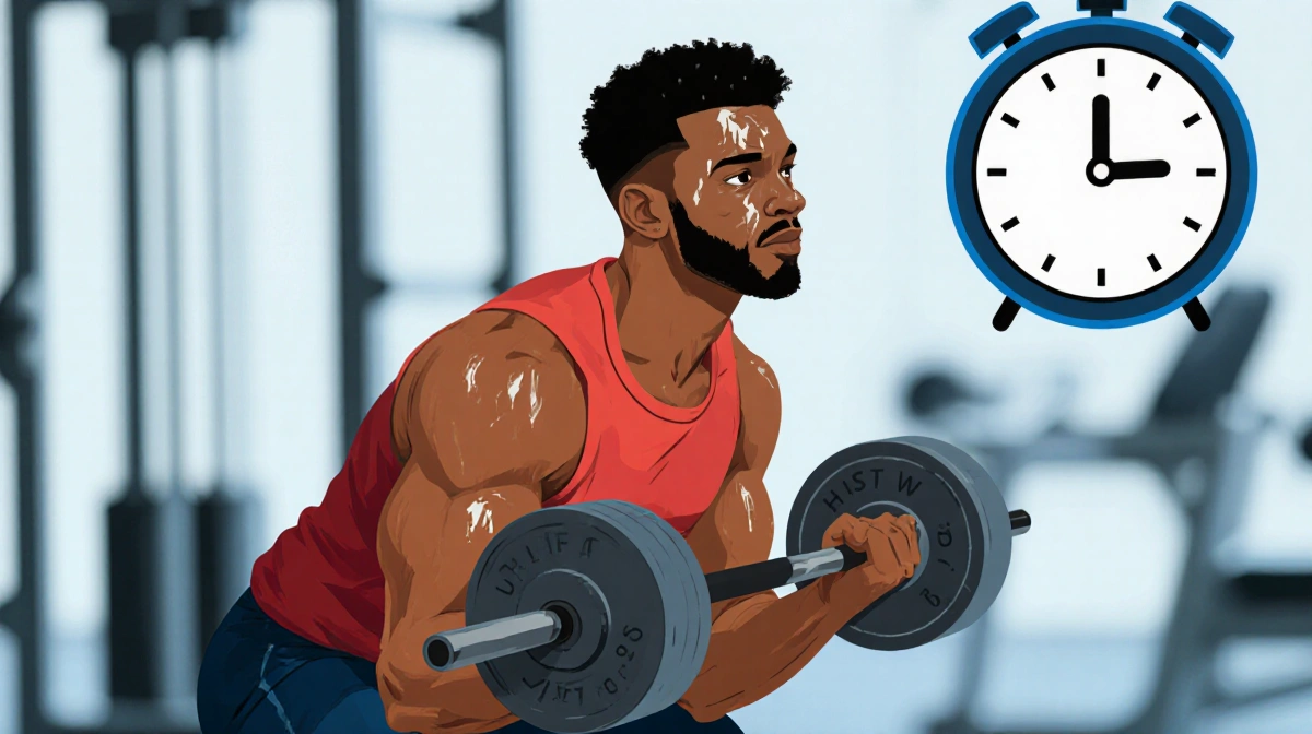 Hudson Williams performing squats with weights and timer showing intense one-hour workout routine