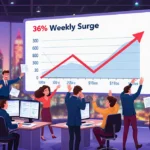 Traders celebrating ICP