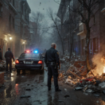 Computer screen showing a message that refuses to depict a crime scene and offers alternative help