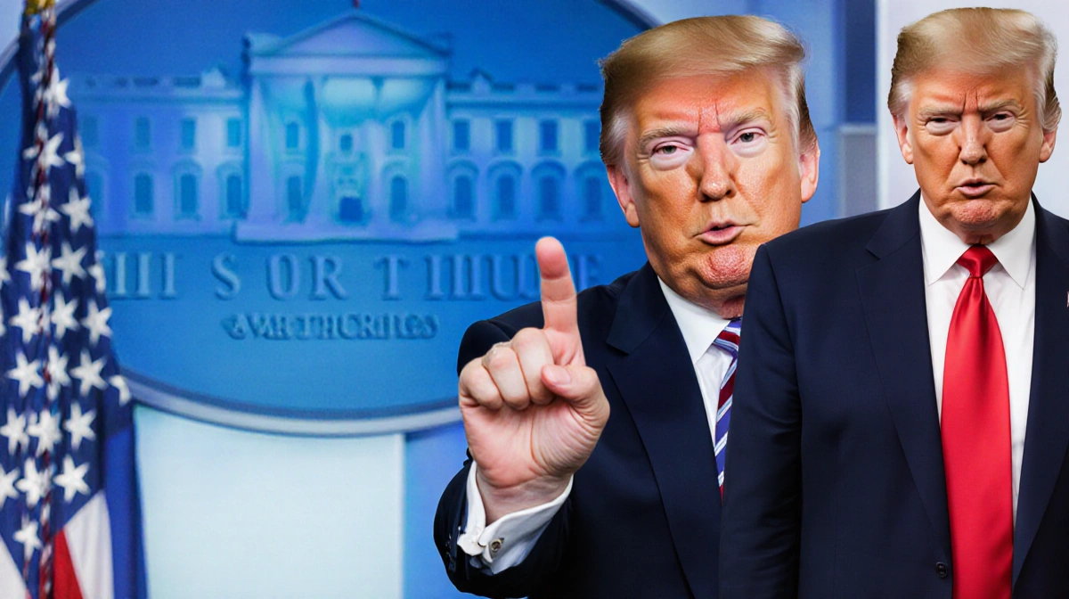 Donald Trump gesturing rudely with angry expression and clenched fist