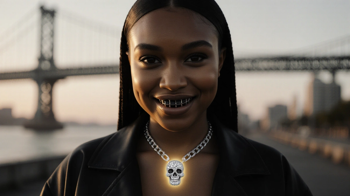 North West, 12, Flaunts Fake Piercing & $M Skull Bling on TikTok