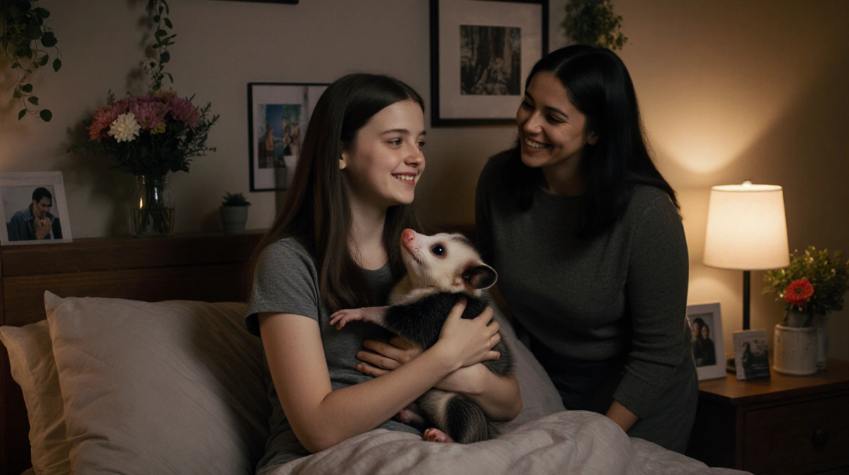 Teen’s Late-Night Opossum Surprise Goes Viral