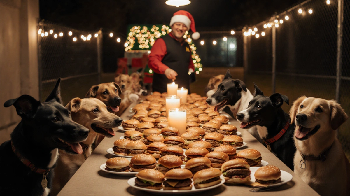 200 Hamburgers Delivered to Shelter Dogs on Christmas Eve