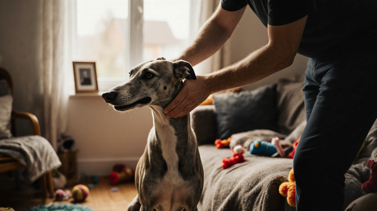 After 1,064 Days in Care, Bobby the Greyhound Finds Forever Home