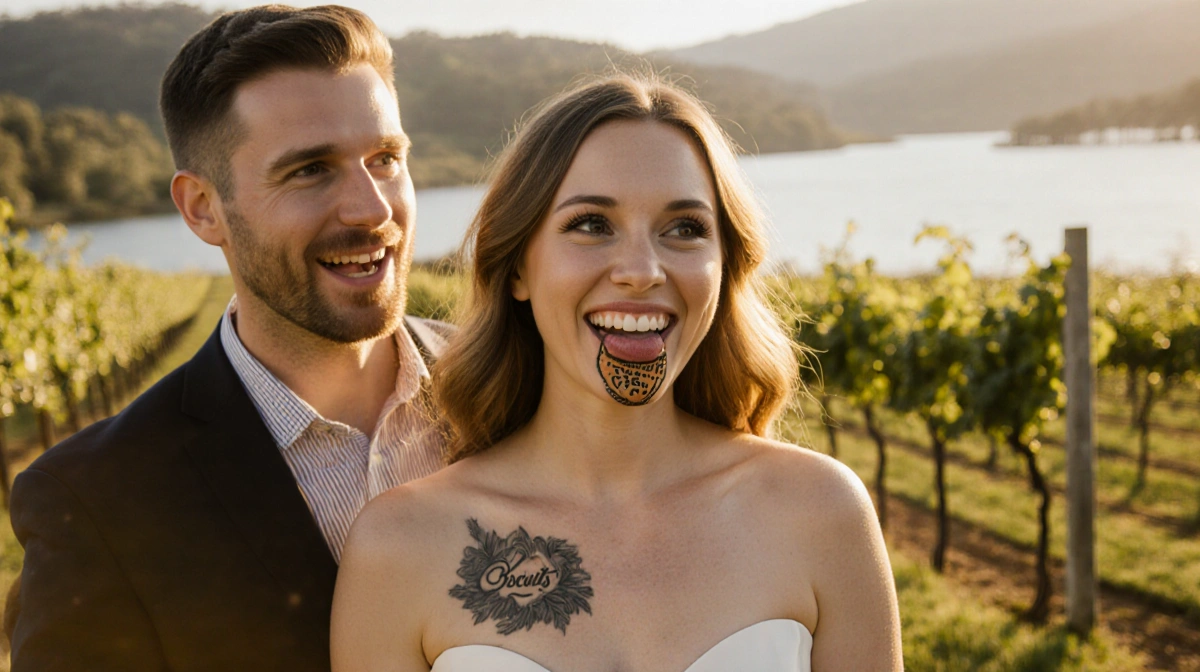 Bride Reveals Secret Inner-Lip Tattoo at Wedding Reception