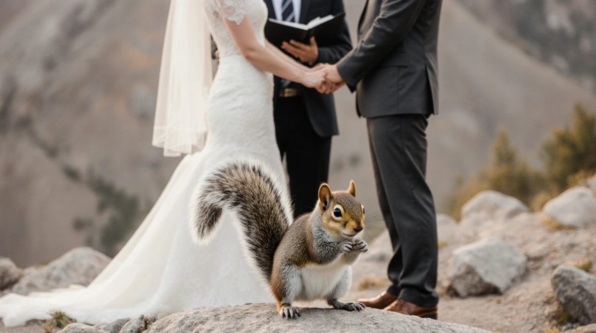 Squirrel Steals the Show in Epic Wedding Photobomb