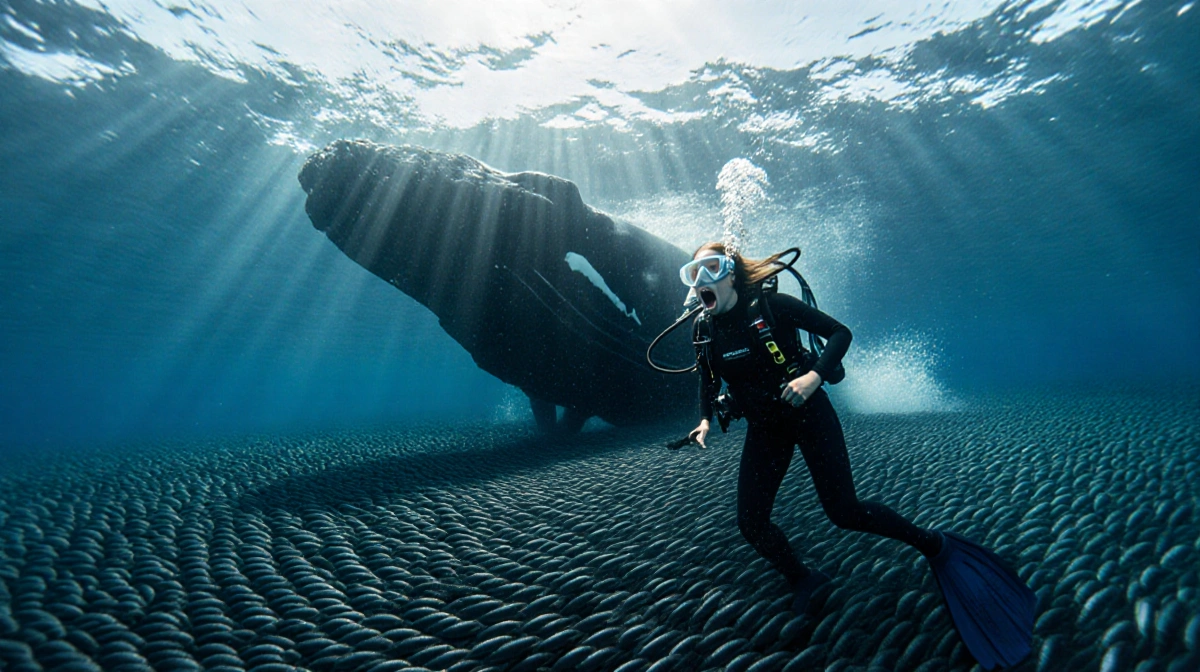 Free-Diver’s Whale Encounter Stuns in Viral Clip