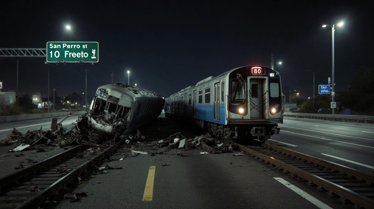 Metro Train Derails After Truck Collision in Downtown LA