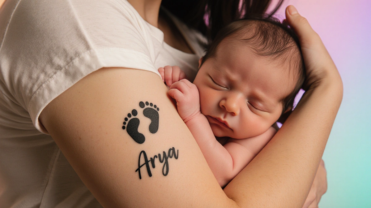 Tini Younger Honors Late Twin Daughter Arya With Footprint Tattoo