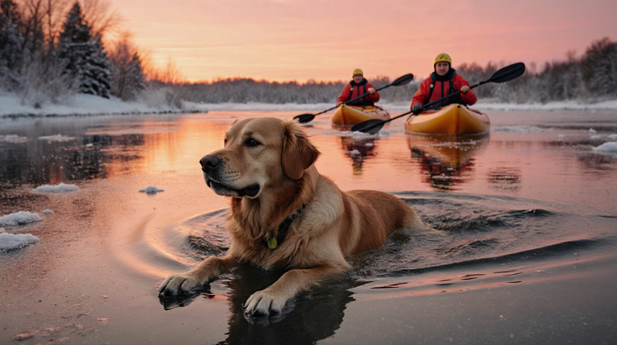 Firefighters Save Golden Retriever from Frozen Goose Pond in 2-Minute Rescue