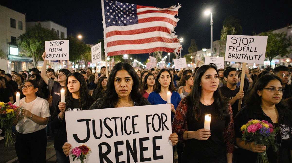 East LA Protesters Rally After ICE Agent Fatally Shoots Minneapolis Mom