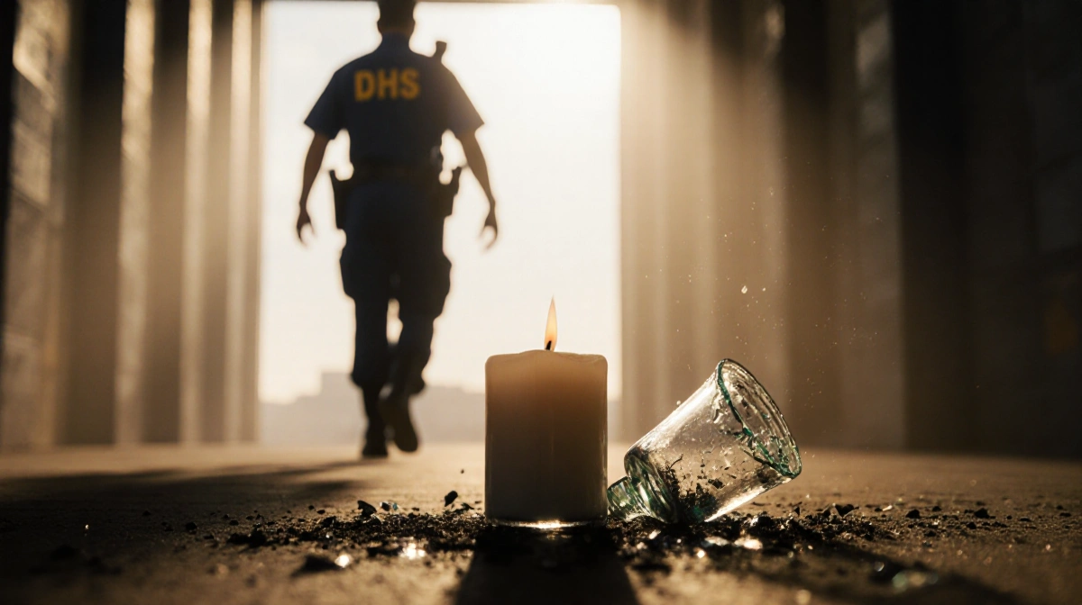 DHS Officer Caught Kicking Memorial Candle for Woman Shot by ICE