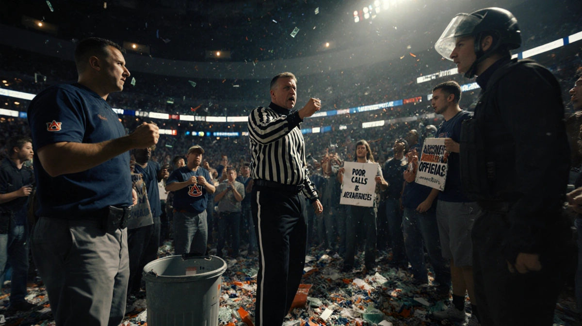 Auburn Fans Throw Trash After Controversial Buzzer-Beater Ruling