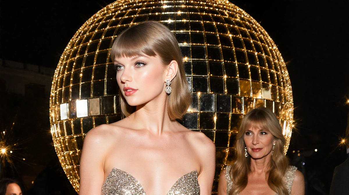 Taylor Swift Dazzles in Gold at Este Haim’s NYE Wedding