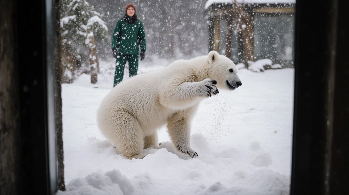 Polar Bear Cubs See Snow for First Time in Viral Video