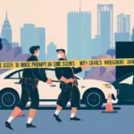 Person declining request with helpful message showing on screen