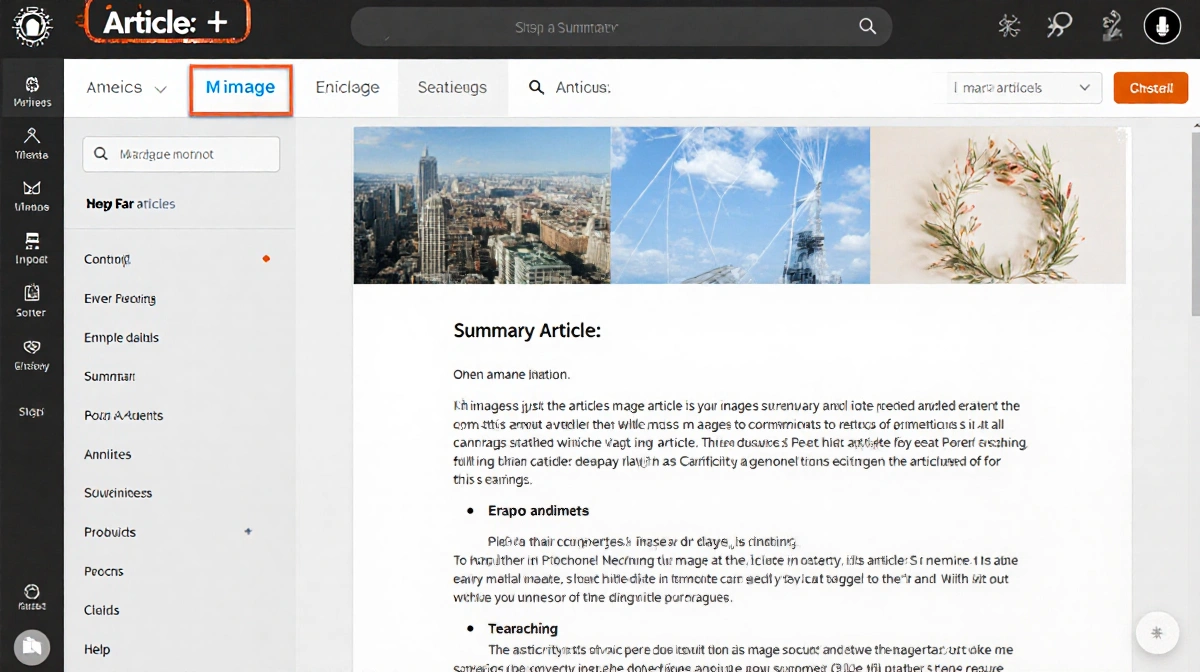 Person reading article summary on screen with laptop and notebook nearby