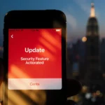 iPhone is performing a security check with a cryptic message on its screen.