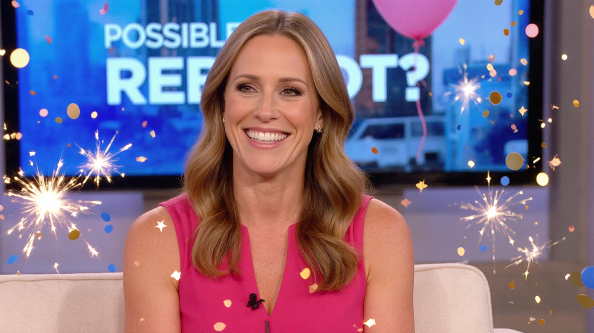 Jennifer Garner smiling warmly on The View with Possible Reboot text on screen behind her