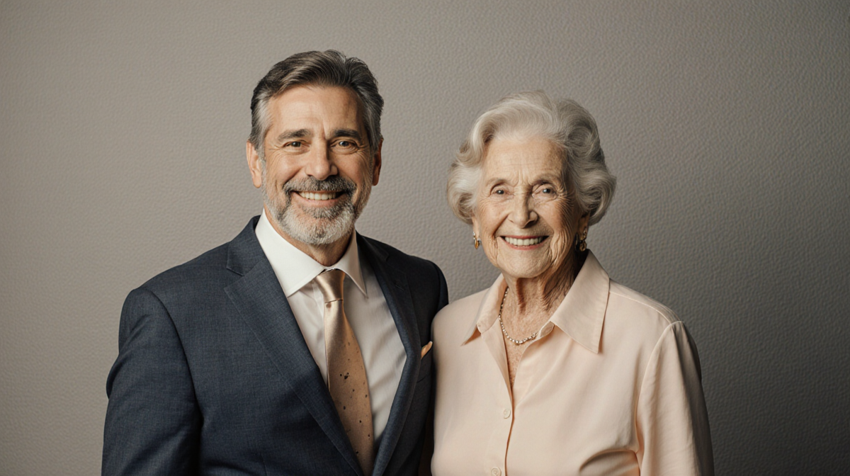 Justin Baldoni smiles with his parents during his birthday family celebration with warm lighting