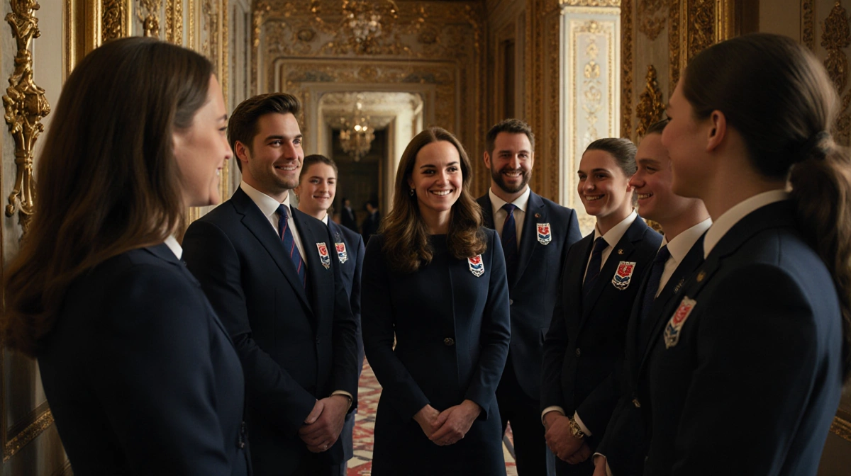 Kate Middleton laughing with England