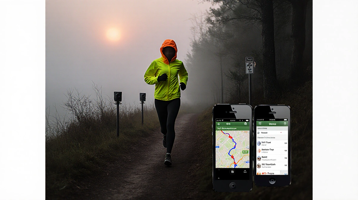 Laken Riley jogging alone on foggy trail with abandoned phones and 911 call log showing safety concerns