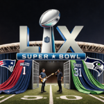 Bad Bunny stands atop stage with Levi