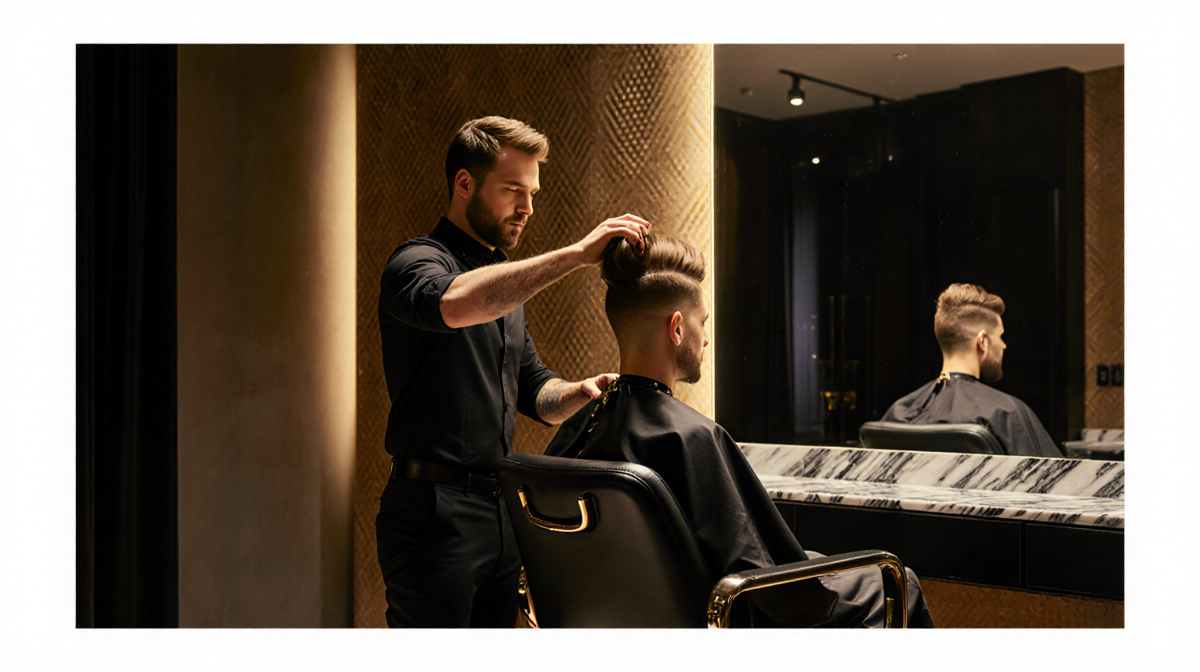 Chris Appleton resting hand on celebrity client with luxurious hair and golden salon light