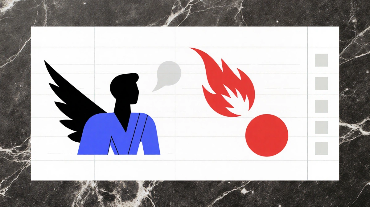 Mercury symbol talking with fiery Mars spark within grid layout with stone background and red accents