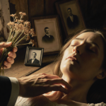 Monique Tepe lies motionless portrait with her husband