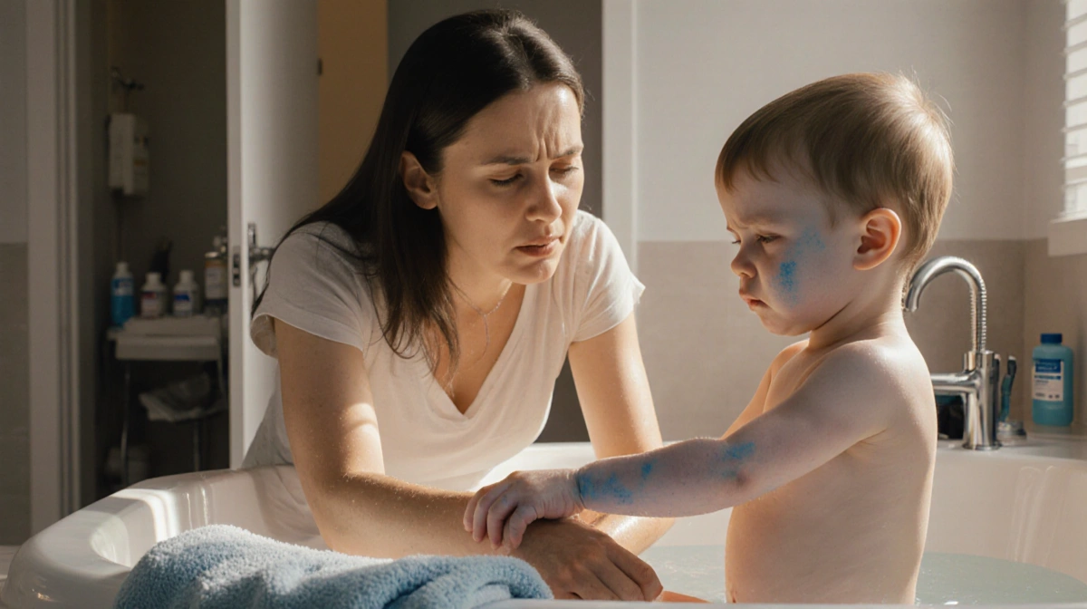 Mother holding toddler