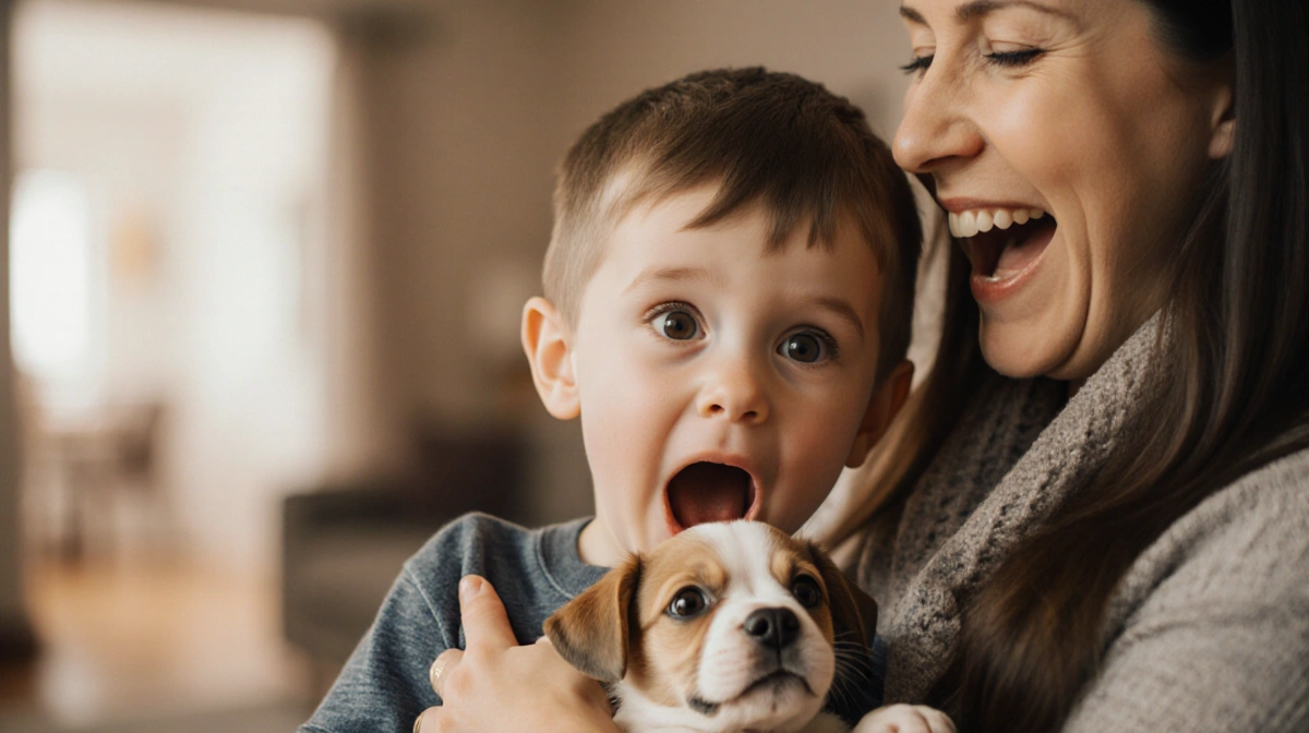 Reveals New Puppy Brings Family Together