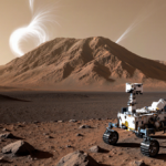 Curiosity rover captures Mount Sharp on Mars with golden light and dust devils at sunrise