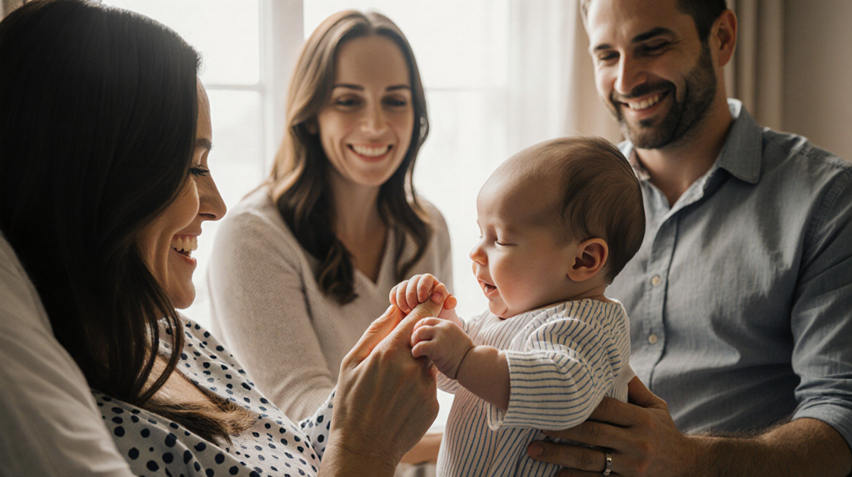 New mother Ricki Hendrick cradles newborn baby