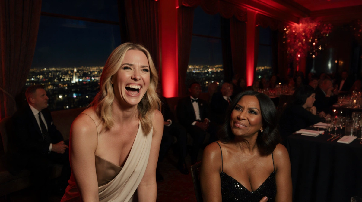 Nikki Glaser telling an NSFW joke with Michael B Jordan