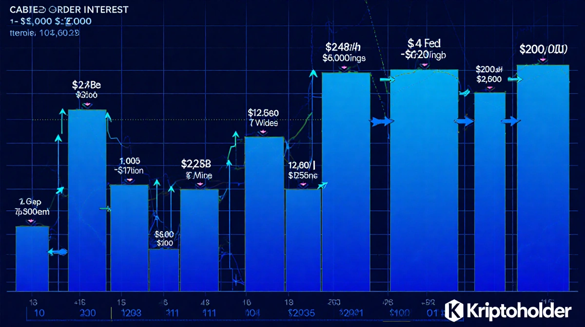 Order book heatmap shows strong buy walls at 2800-2850 with blue demand zones and upward arrows