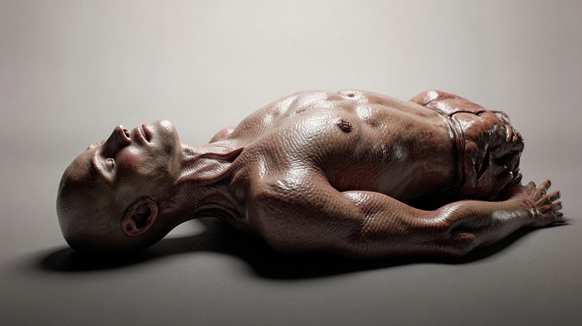 Graphic displaying a polite refusal to show a deceased body with a policy notice.