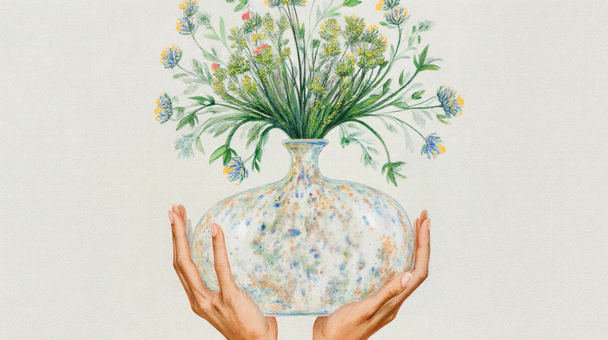 Person holding sign with hands and text saying I can