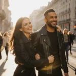 Ricky Martin walking hand in hand with his ex at Milan Fashion Week with models in the background