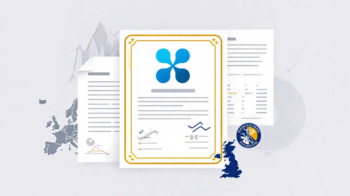 Ripple's electronic money license certificate stands with gold border and company logo showing Luxembourg approval