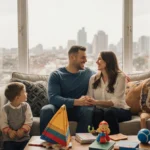 Olympic swimmer Ryan Lochte and wife Molly Gillihan share a joyful moment on their couch with children