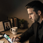 Ryan Reynolds typing a reply on his phone with Blake Lively