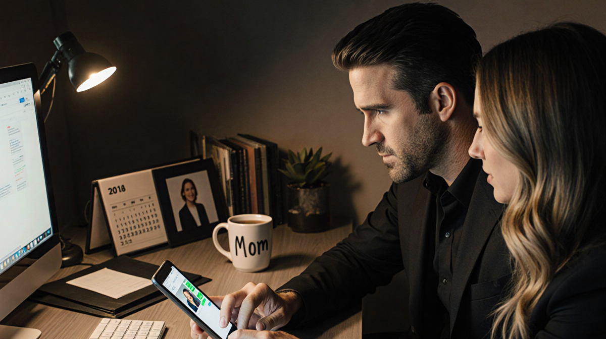 Ryan Reynolds typing a reply on his phone with Blake Lively