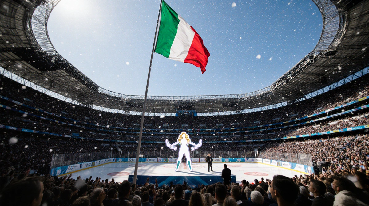 San Siro stadium opens Winter Olympics ceremony with Italian flag waving above snowy crowds